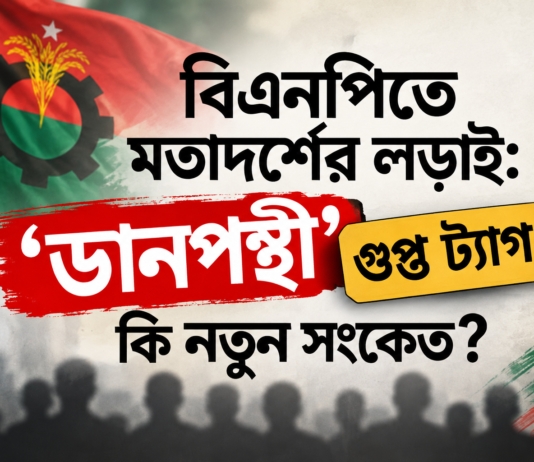 বিএনপিতে ‘ডানপন্থী’ গুপ্ত ট্যাগ: মতাদর্শের ভিন্নতা কি বিভাজনের অস্ত্র হচ্ছে? বিএনপিতে ‘ডানপন্থী’ গুপ্ত ট্যাগ: মতাদর্শের ভিন্নতা কি বিভাজনের অস্ত্র হচ্ছে?