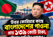 উত্তর কোরিয়ার কাছে বাংলাদেশের পাওনা প্রায় ১৩৯ কোটি টাকা, পরিশোধ হয়নি তিন দশকেও